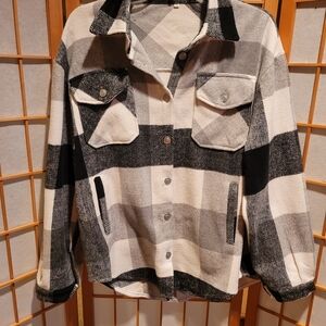 Black and White Plaid Jacket